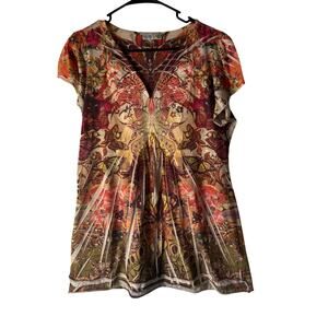 Unity Worldwear Butterfly Boho Tunic Top XL Y2K Festival Hippie Style‎